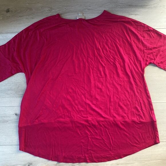 Zim & Zoe Plus Size Contrast Rib Scoop Neck Top Watermelon Size 18 Nwt - Picture 7 of 7